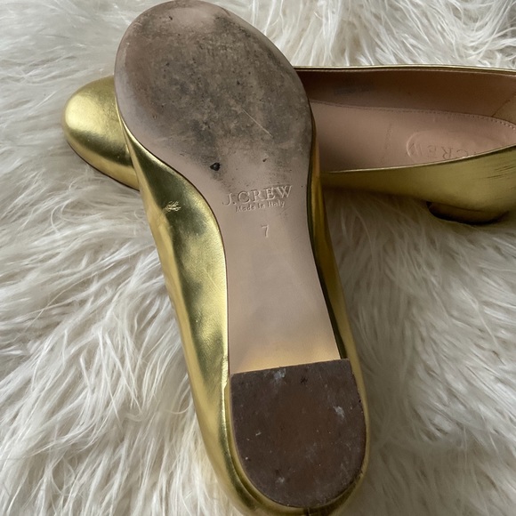 JCREW JANEY GOLD HEEL FLATS sz 7 - Picture 5 of 7